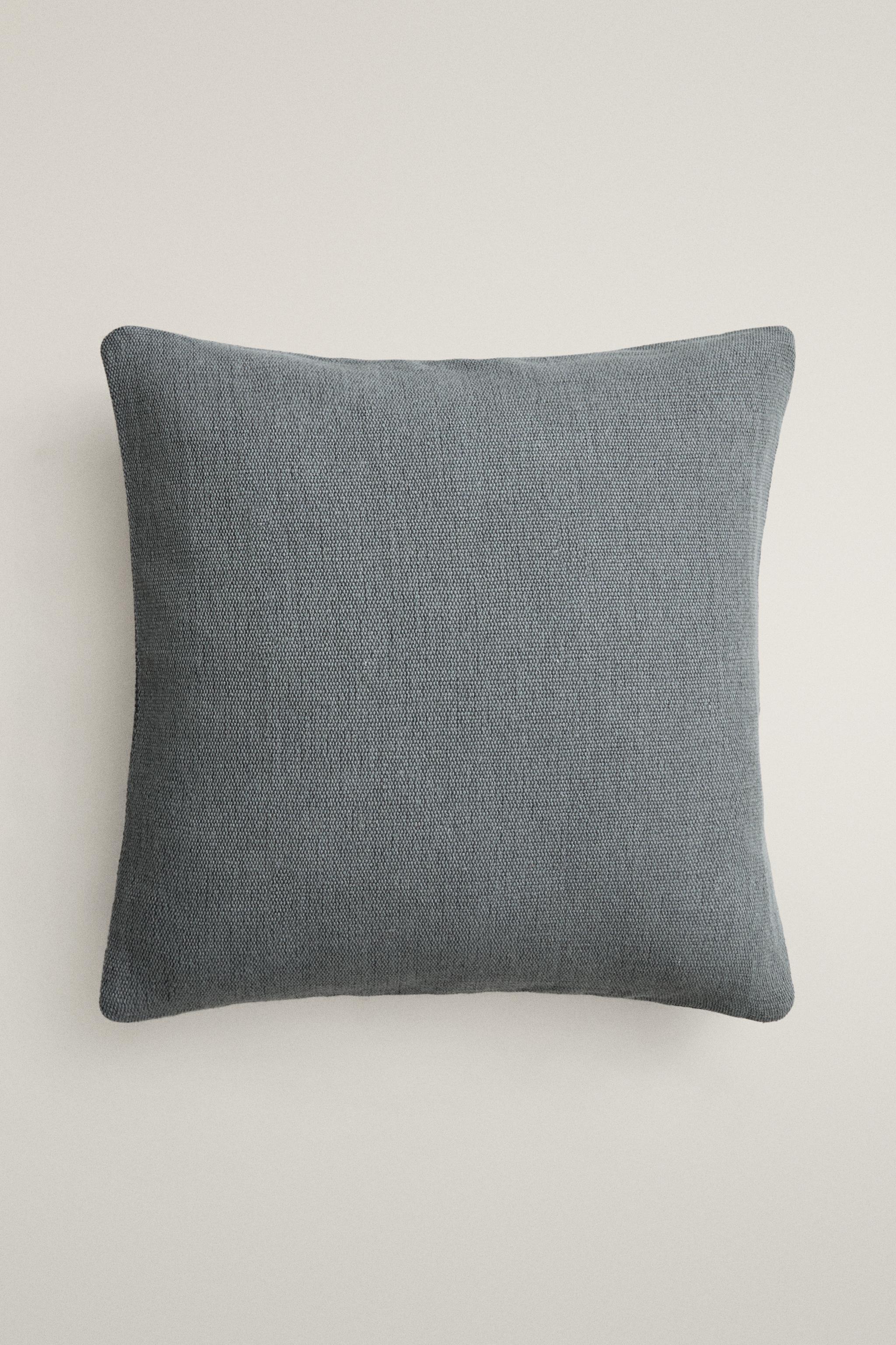 JUTE AND COTTON THROW PILLOW COVER